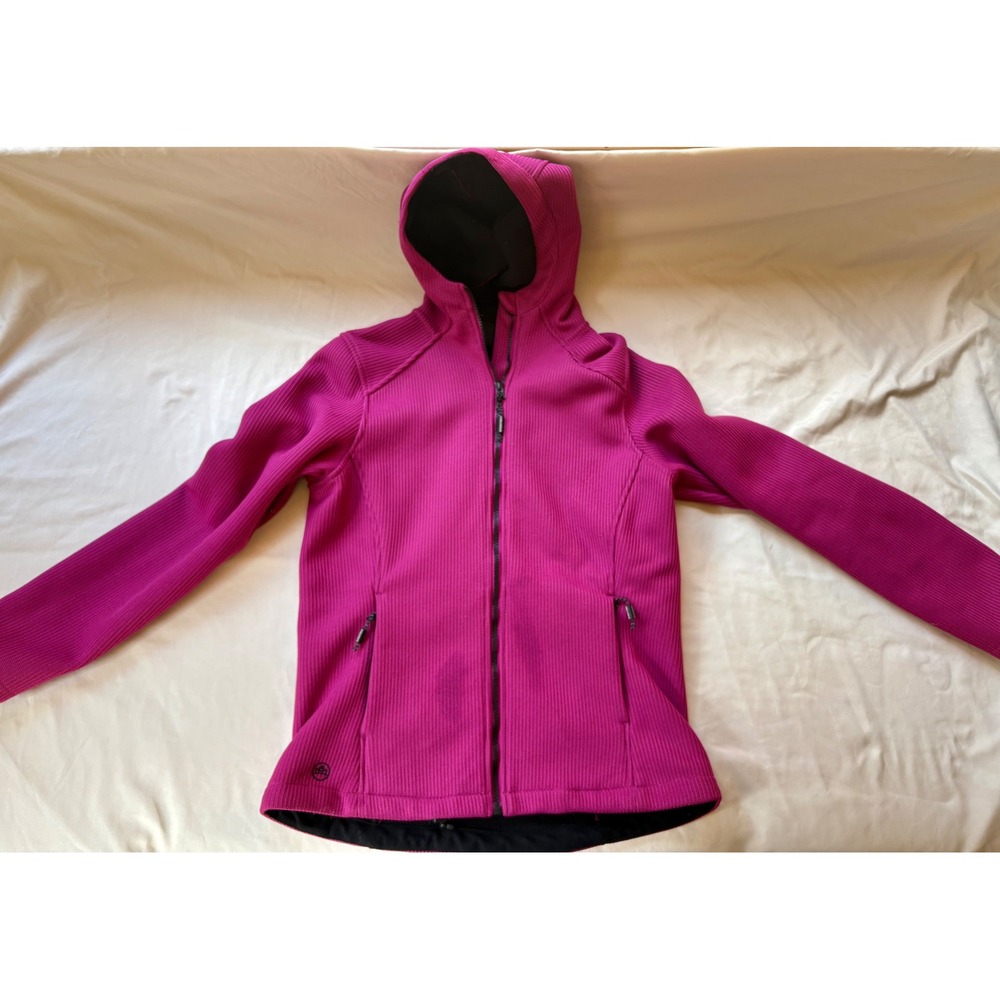 Stormtech Performance Womens Magenta Pink Ribbed Fleece Lined Hooded Jacket M - Picture 2 of 7